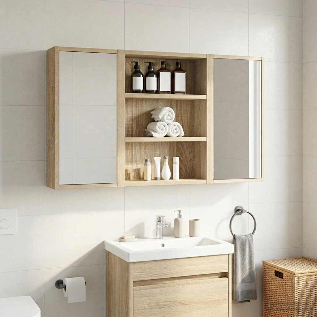 Armadio da bagno a muro Rovere Sonoma 40 x 10 x 50 cm | homemem39