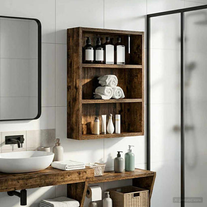Armadio da bagno a muro Quercia Affumicata 40 x 10 x 50 cm