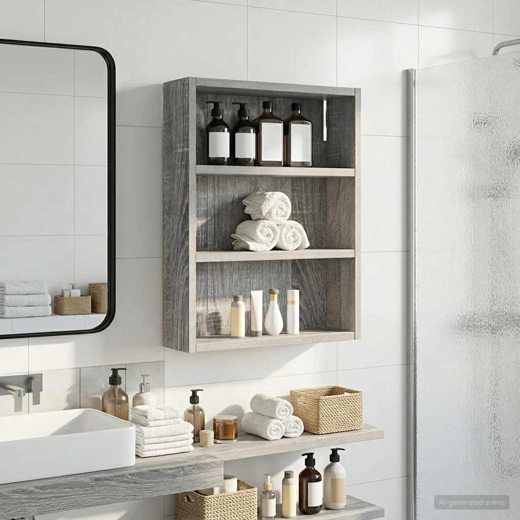 Armadio da bagno a muro Sonoma grigia 40 x 10 x 50 cm | homemem39