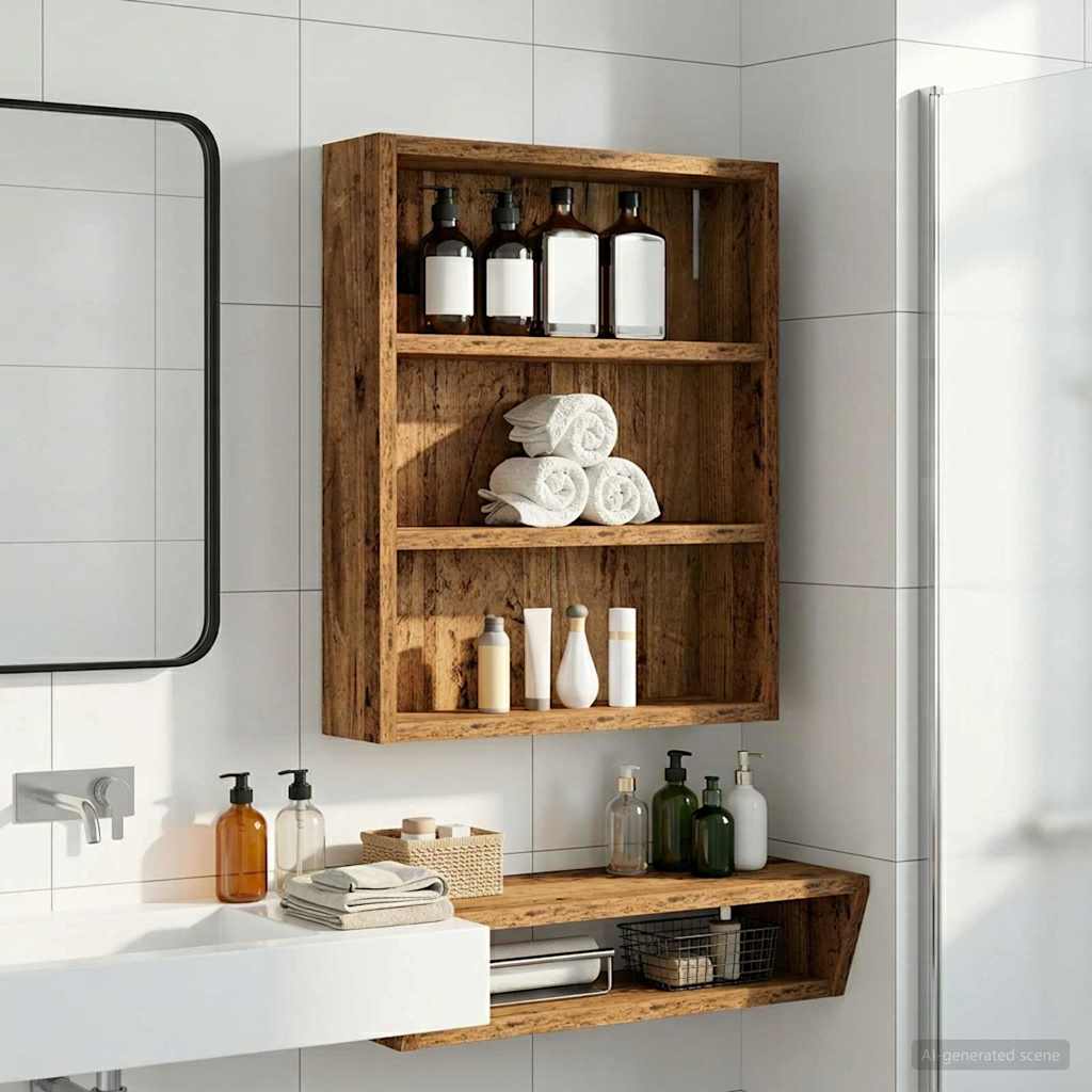 Armadio da bagno a muro Legno vecchio 40 x 10 x 50 cm