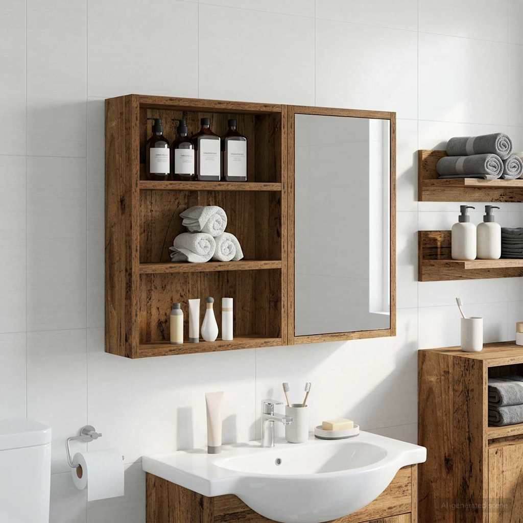 Armadio da bagno a muro Legno vecchio 40 x 10 x 50 cm