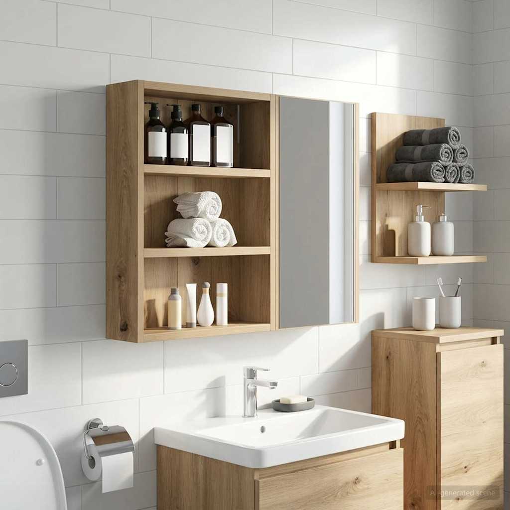 Armadio da bagno a muro Rovere Artigianale 40 x 10 x 50 cm | homemem39
