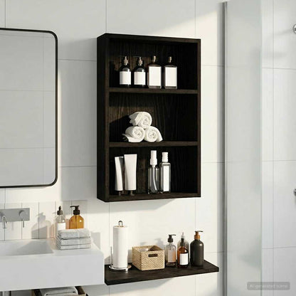 Armadio da bagno a muro Rovere Nero 40 x 10 x 60,5 cm | homemem39