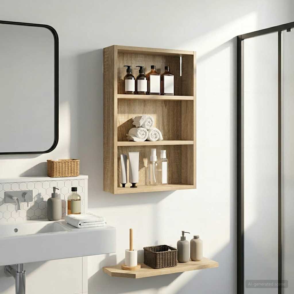 Armadio da bagno a muro Rovere Sonoma 40 x 10 x 60,5 cm | homemem39