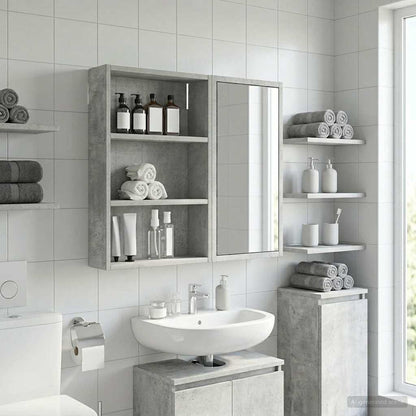 Armadio da bagno a muro Grigio Cemento 40 x 10 x 60,5 cm | homemem39
