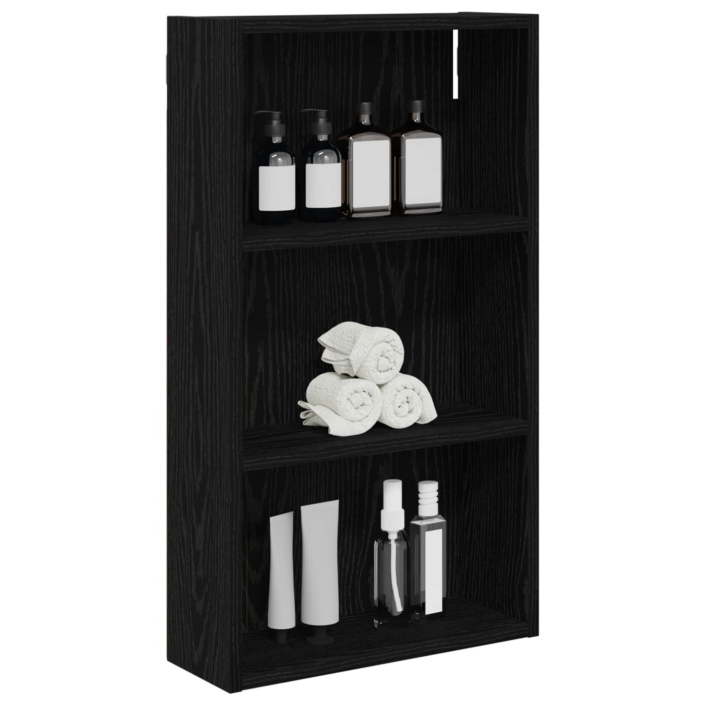 Armadio da bagno a muro Rovere Nero 40 x 14 x 70 cm