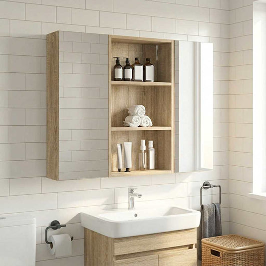 Armadio da bagno a muro Rovere Sonoma 40 x 14 x 70 cm