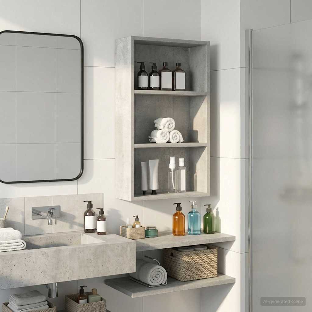 Armadio da bagno a muro Grigio Cemento 40 x 14 x 70 cm | homemem39