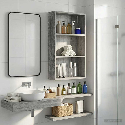 Armadio da bagno a muro Sonoma grigia 40 x 14 x 70 cm | homemem39