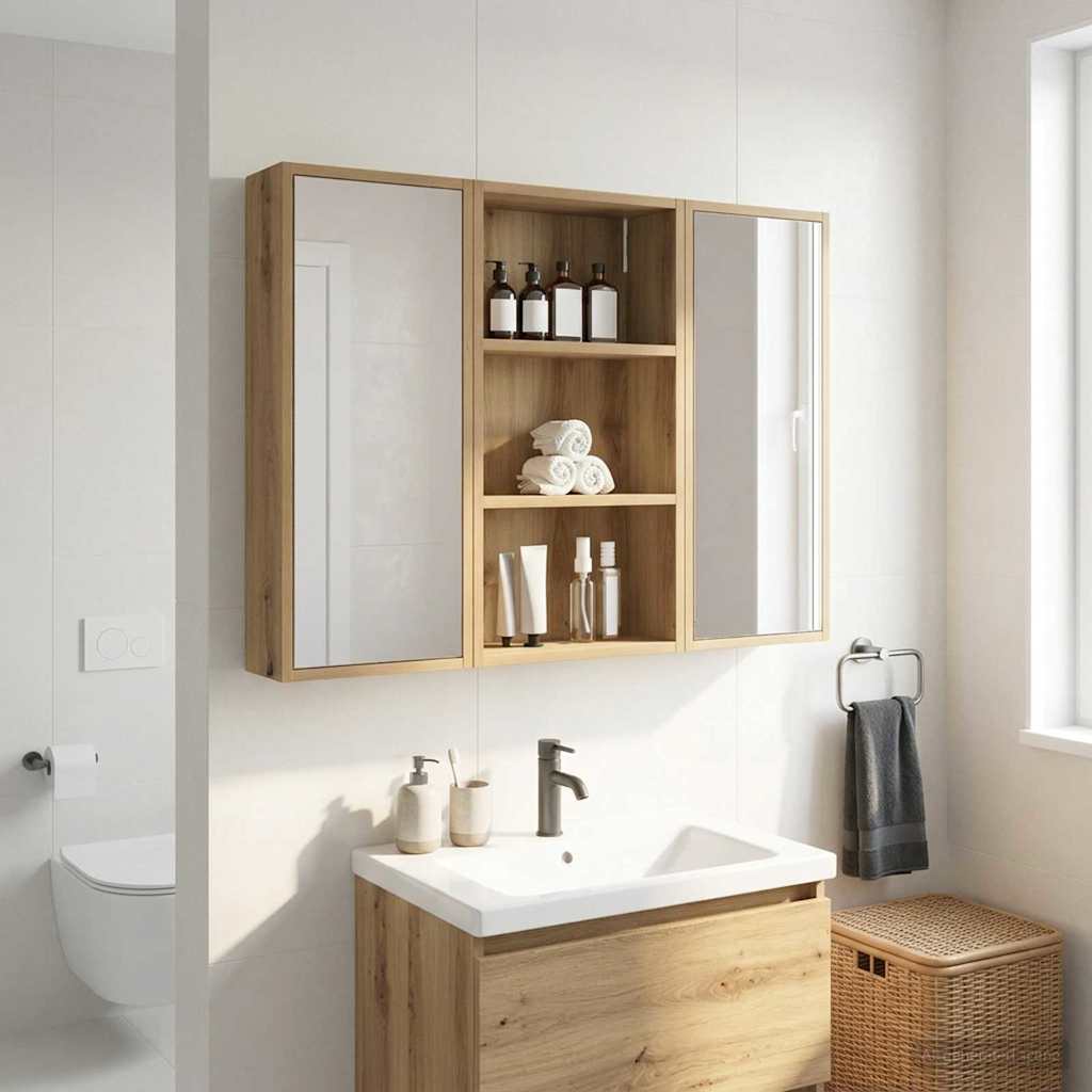 Armadio da bagno a muro Rovere Artigianale 40 x 14 x 70 cm | homemem39