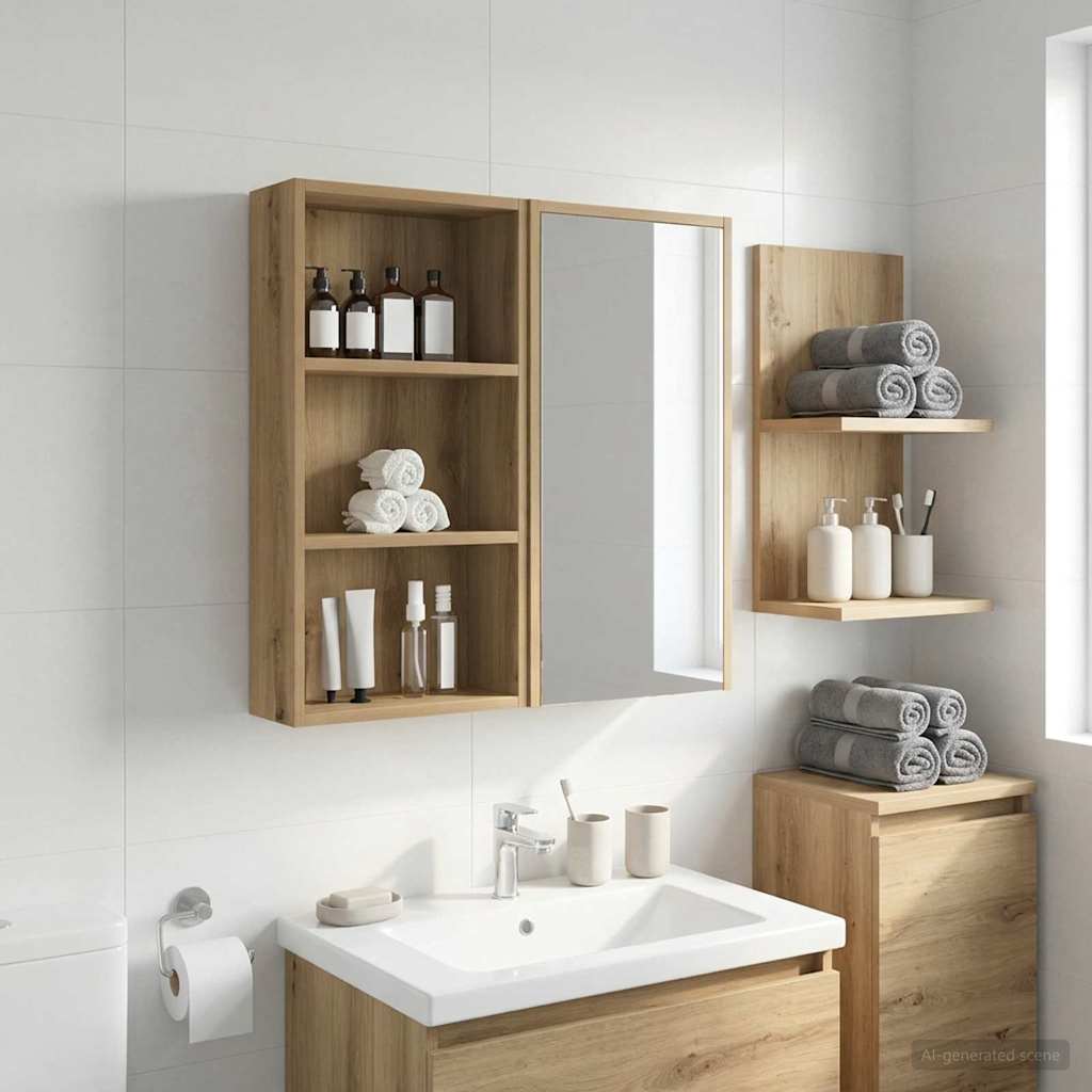 Armadio da bagno a muro Rovere Artigianale 40 x 14 x 70 cm | homemem39