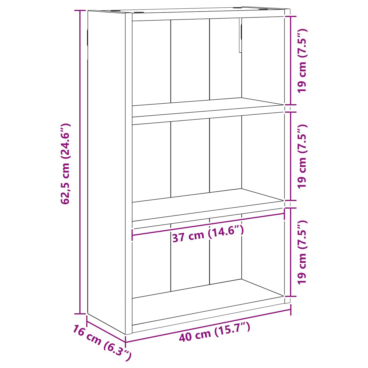 Armadio da bagno a muro Bianco 40 x 16 x 62,5 cm | homemem39