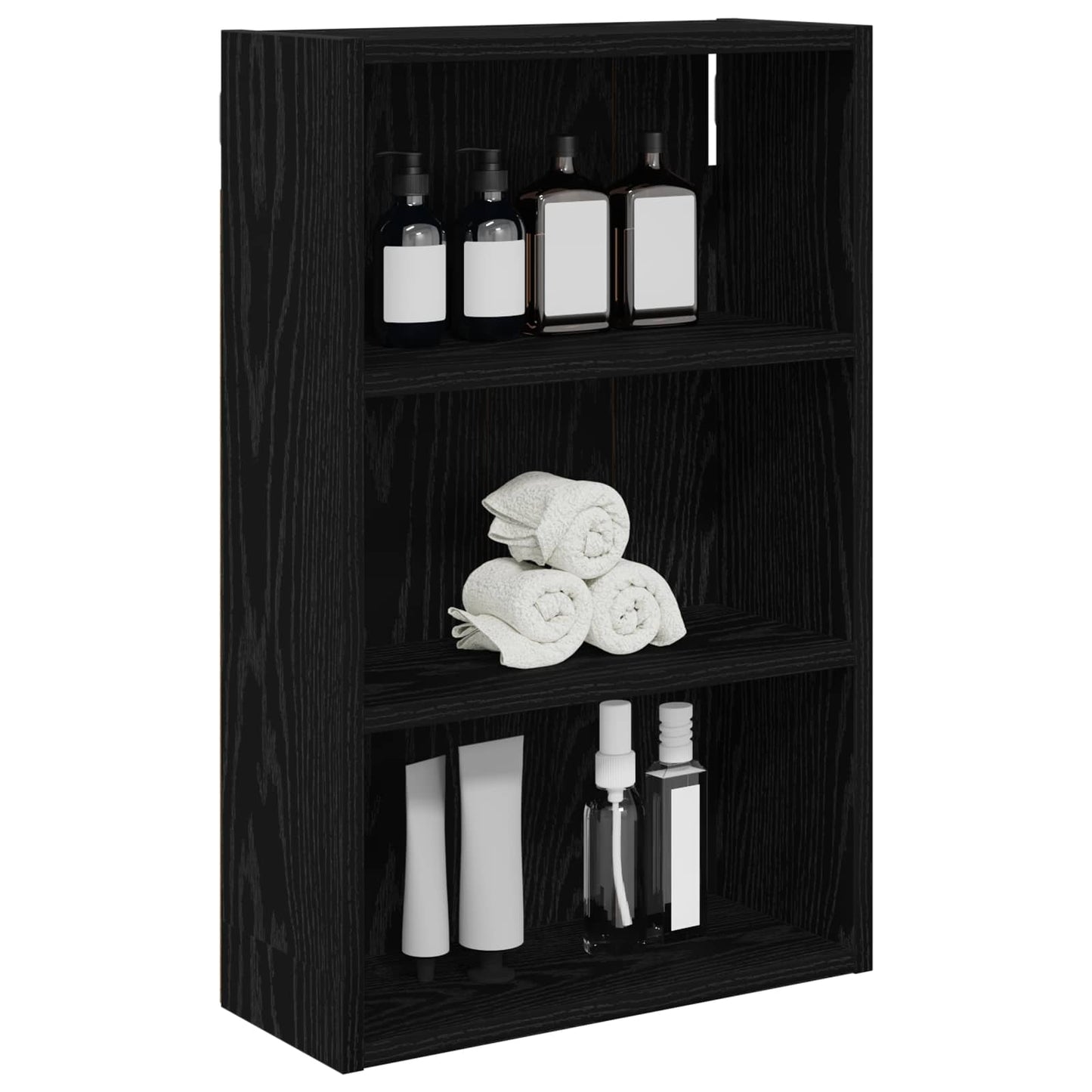 Armadio da bagno a muro Rovere Nero 40 x 16 x 62,5 cm