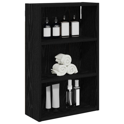 Armadio da bagno a muro Rovere Nero 40 x 16 x 62,5 cm