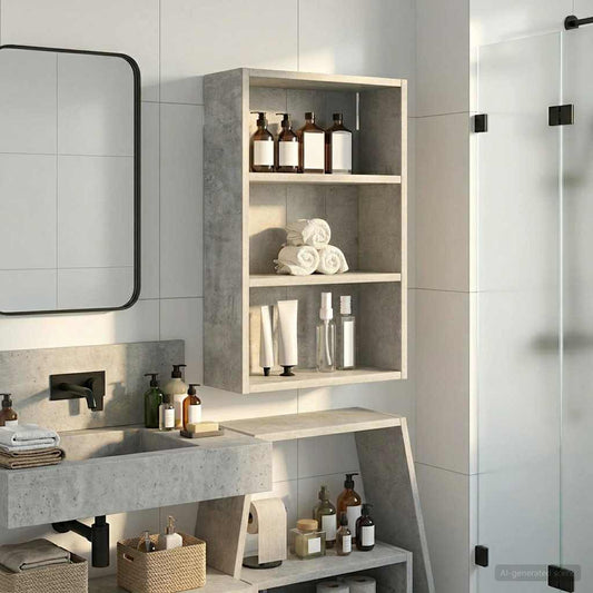 Armadio da bagno a muro Grigio Cemento 40 x 16 x 62,5 cm