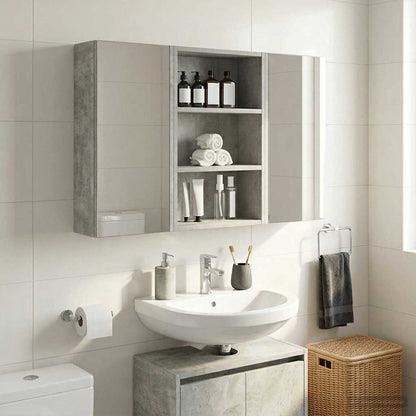 Armadio da bagno a muro Grigio Cemento 40 x 16 x 62,5 cm | homemem39
