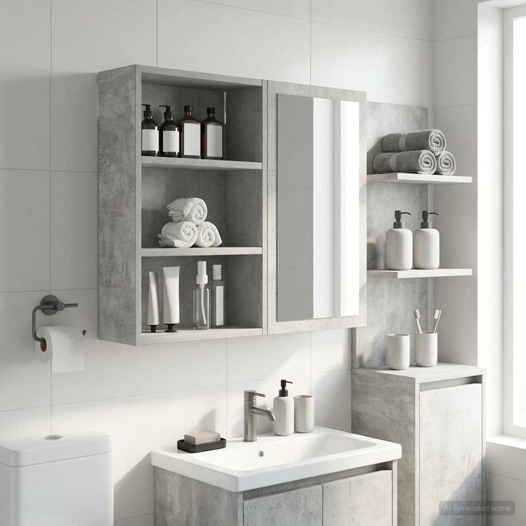 Armadio da bagno a muro Grigio Cemento 40 x 16 x 62,5 cm | homemem39