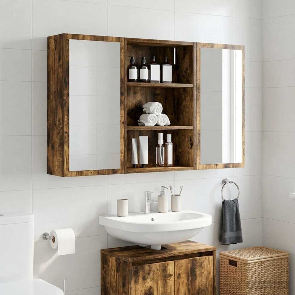 Armadio da bagno a muro Quercia Affumicata 40 x 16 x 62,5 cm | homemem39