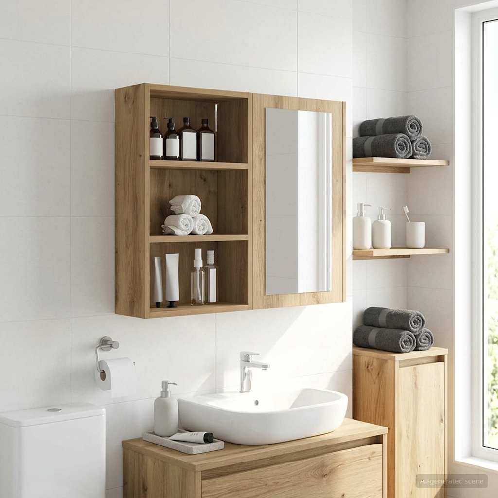 Armadio da bagno a muro Rovere Artigianale 40 x 16 x 62,5 cm | homemem39