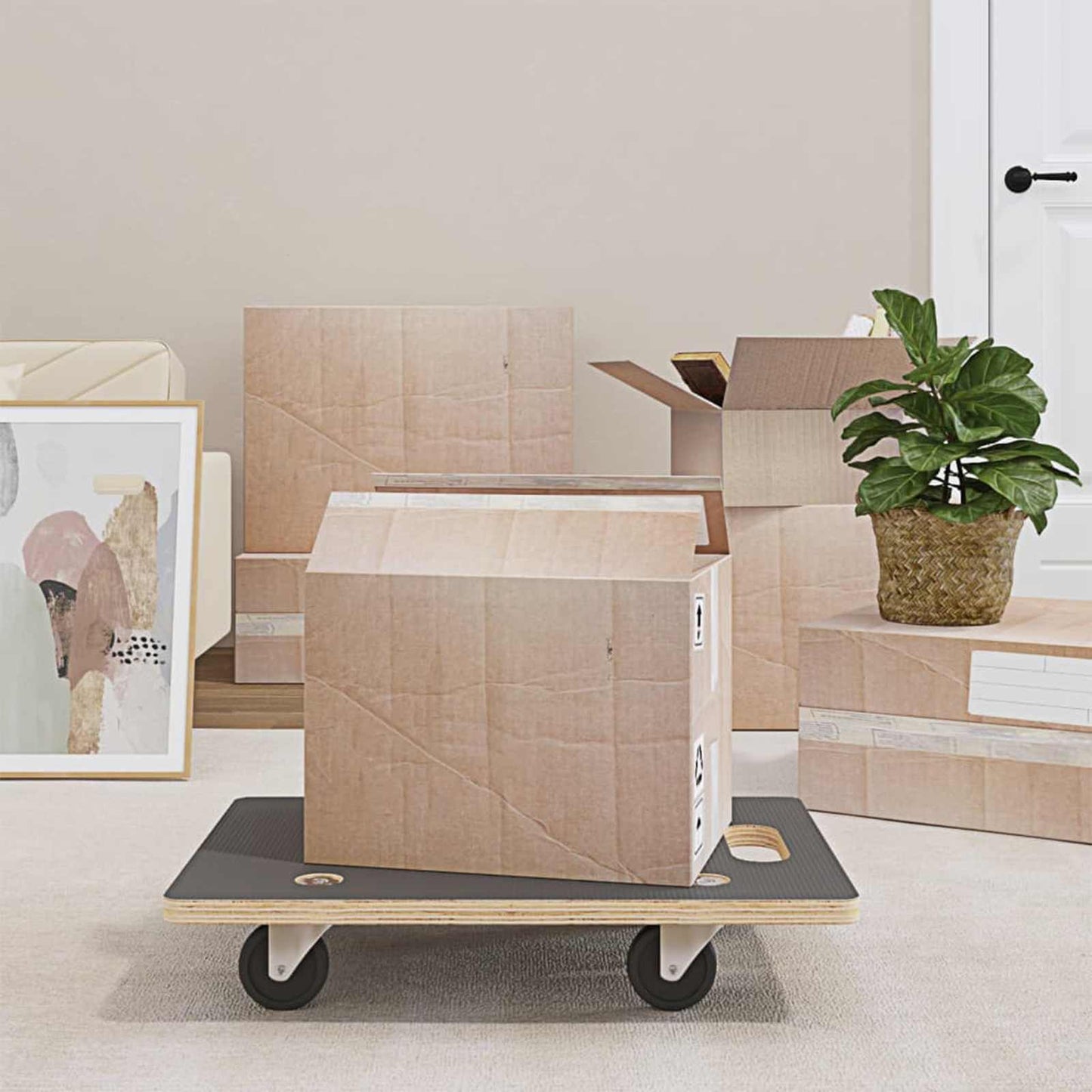 Carrello di Trasporto 6 pcs Grigio Legno compensato