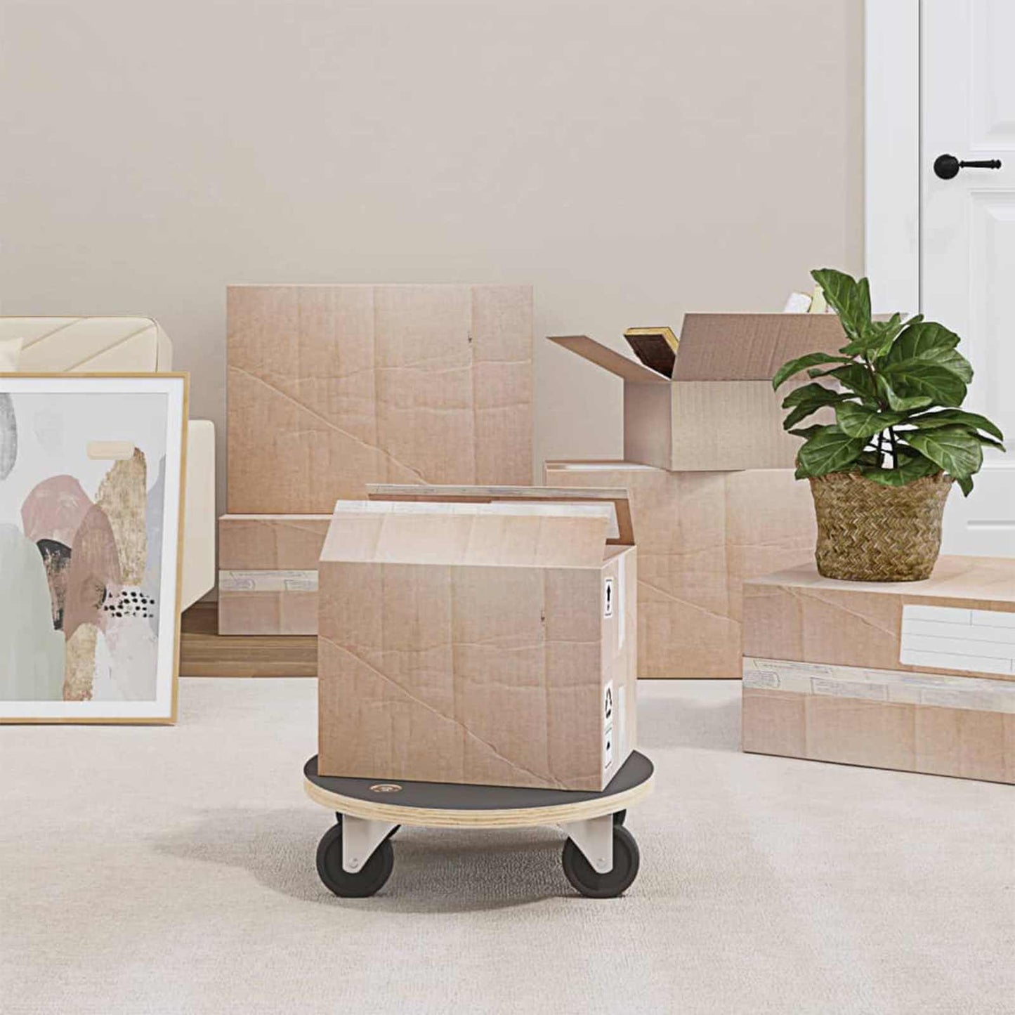 Carrello di Trasporto 6 pcs Grigio Legno compensato
