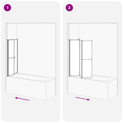 Schermo da Bagno Glassato 120 x 70 x 137 cm