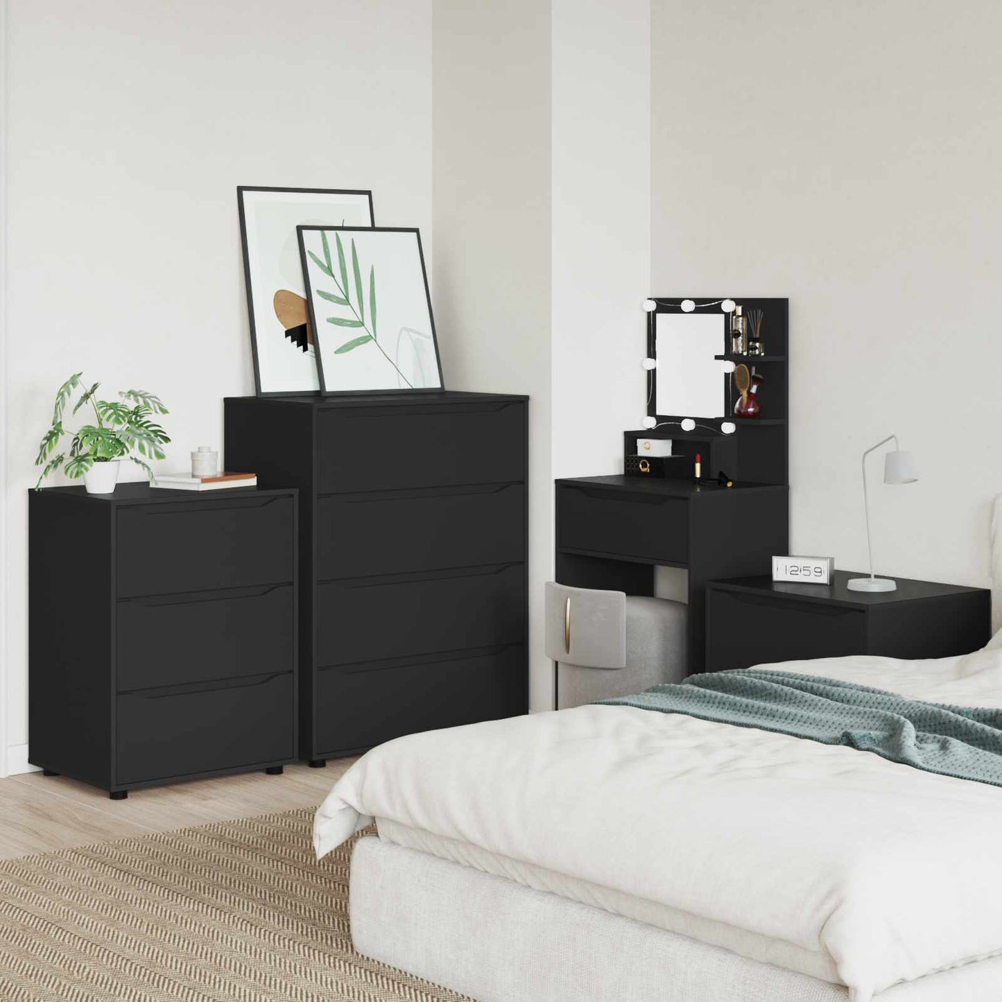 Armadi di Stoccaggio 80 x 48 x 105 cm Legno ingegnerizzato Nero
