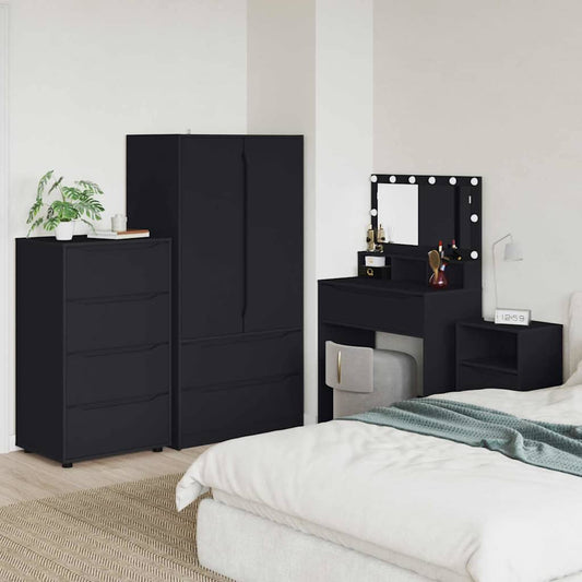 Armadi di Stoccaggio Nero 60 x 48 x 105 cm Legno multistrato | homemem39