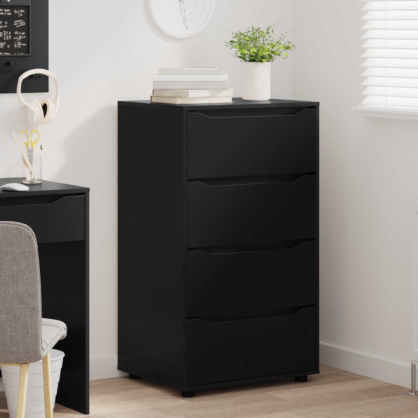 Armadi di Stoccaggio Nero 60 x 48 x 105 cm Legno multistrato