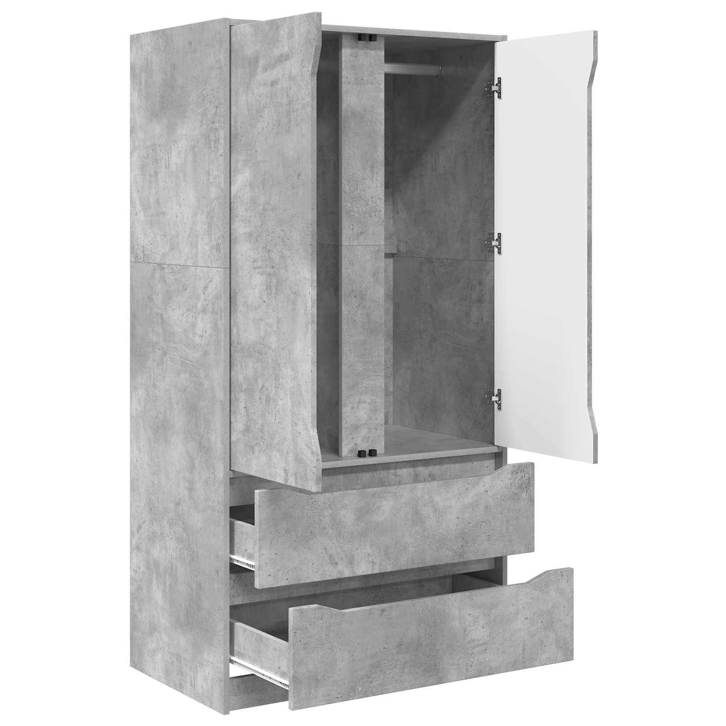 Guardaroba con cassetto Grigio Cemento 79,5 x 49 x 156 cm | homemem39