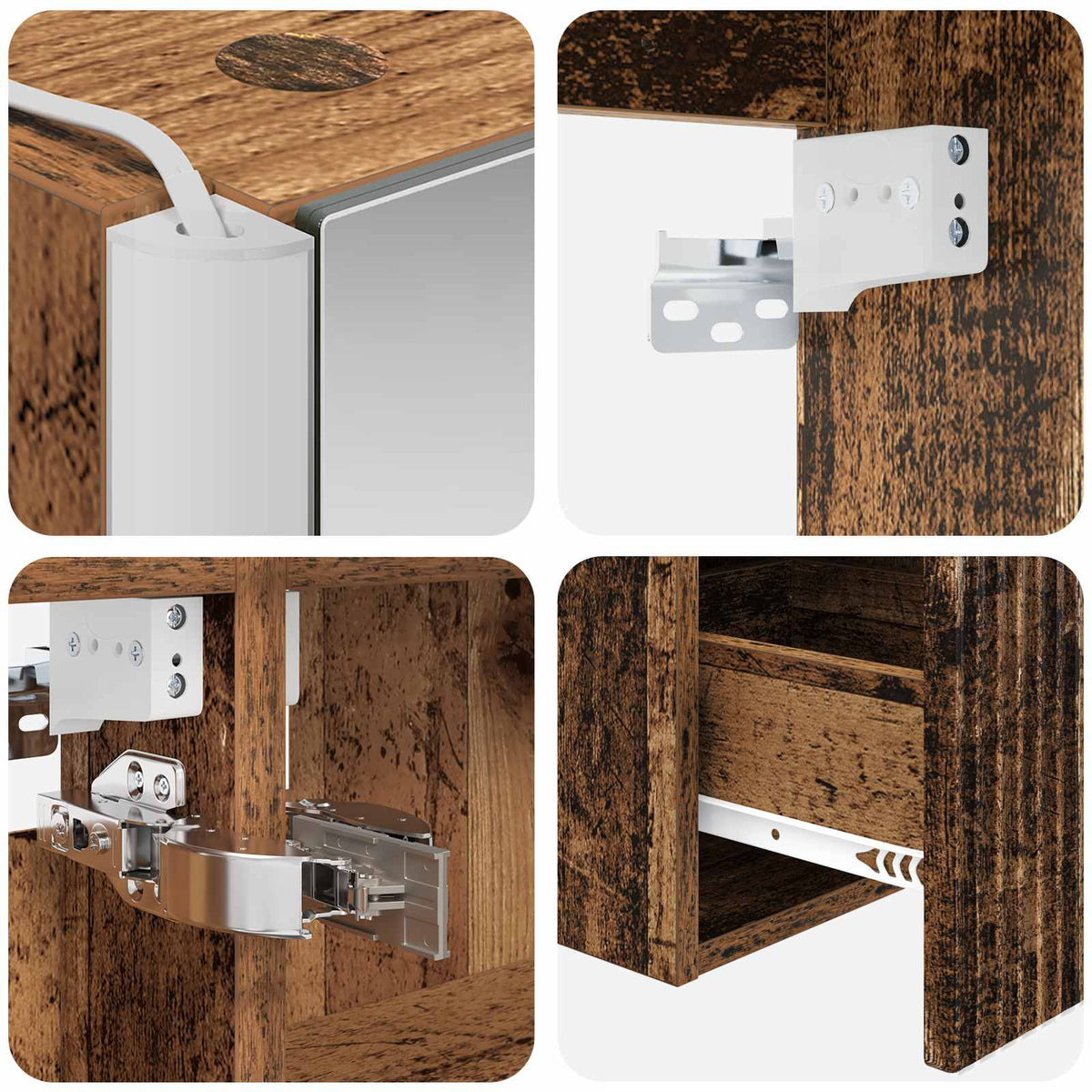 Set di Armadi da Bagno 4 pz Legno antico Legno ingegnerizzato | homemem39