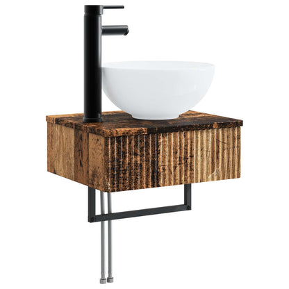 Set di Armadi da Bagno 4 pz Legno antico Legno ingegnerizzato | homemem39
