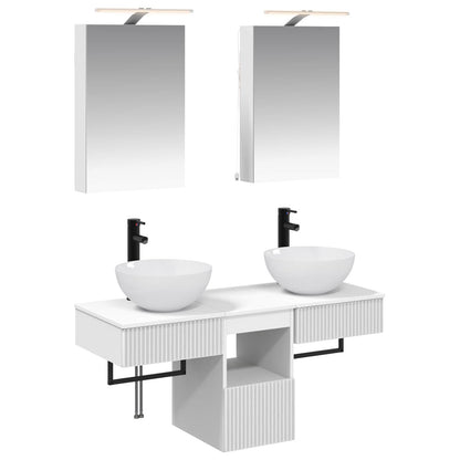 Set di Armadi da Bagno 5 pz Bianco Legno ingegnerizzato | homemem39