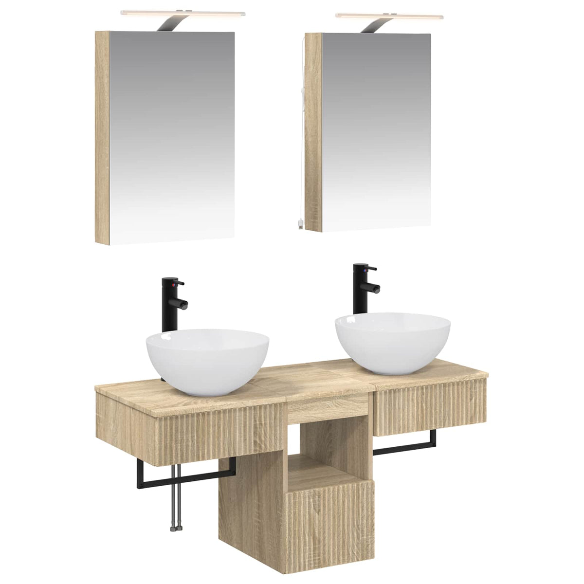 Set di Armadi da Bagno 5 pz Rovere Sonoma Legno ingegnerizzato | homemem39
