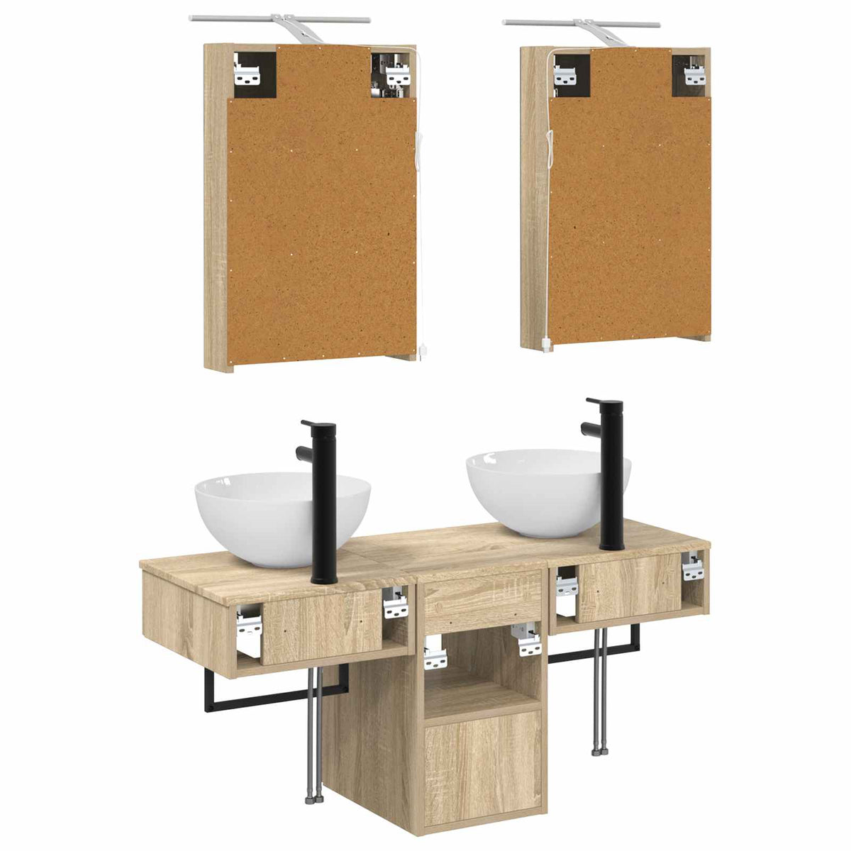 Set di Armadi da Bagno 5 pz Rovere Sonoma Legno ingegnerizzato | homemem39
