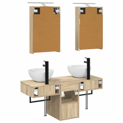 Set di Armadi da Bagno 5 pz Rovere Sonoma Legno ingegnerizzato | homemem39