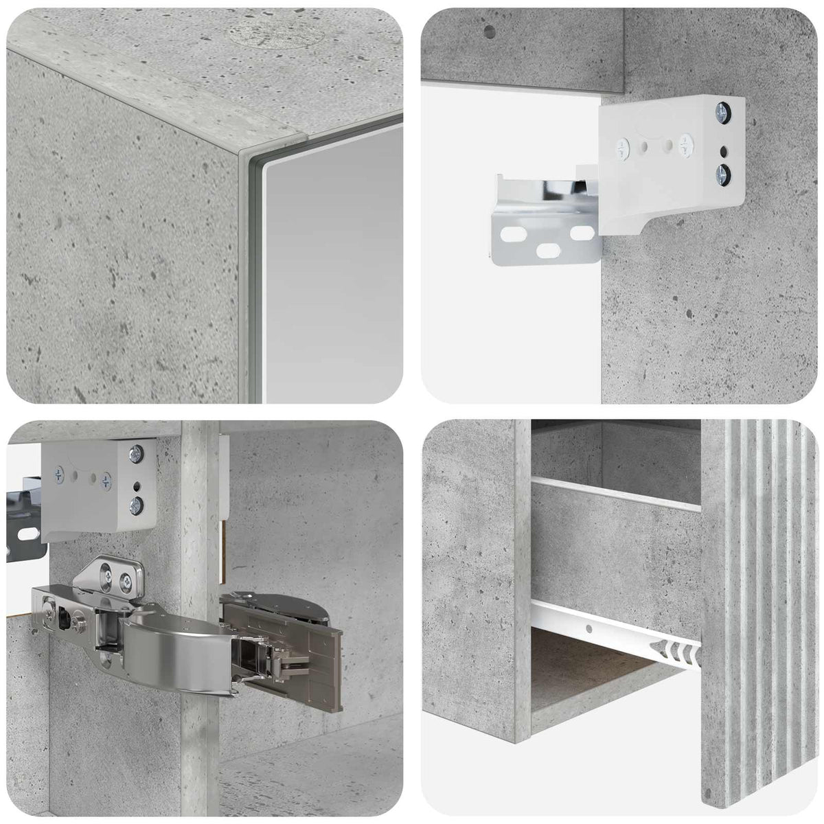 Set di Armadi da Bagno 5 pz Grigio Cemento Legno ingegnerizzato | homemem39