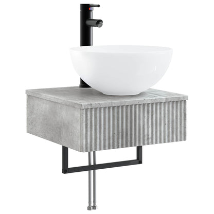 Set di Armadi da Bagno 5 pz Grigio Cemento Legno ingegnerizzato | homemem39