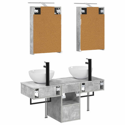 Set di Armadi da Bagno 5 pz Grigio Cemento Legno ingegnerizzato | homemem39