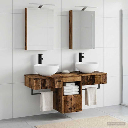 Set di Armadi da Bagno 5 pz Legno antico Legno ingegnerizzato