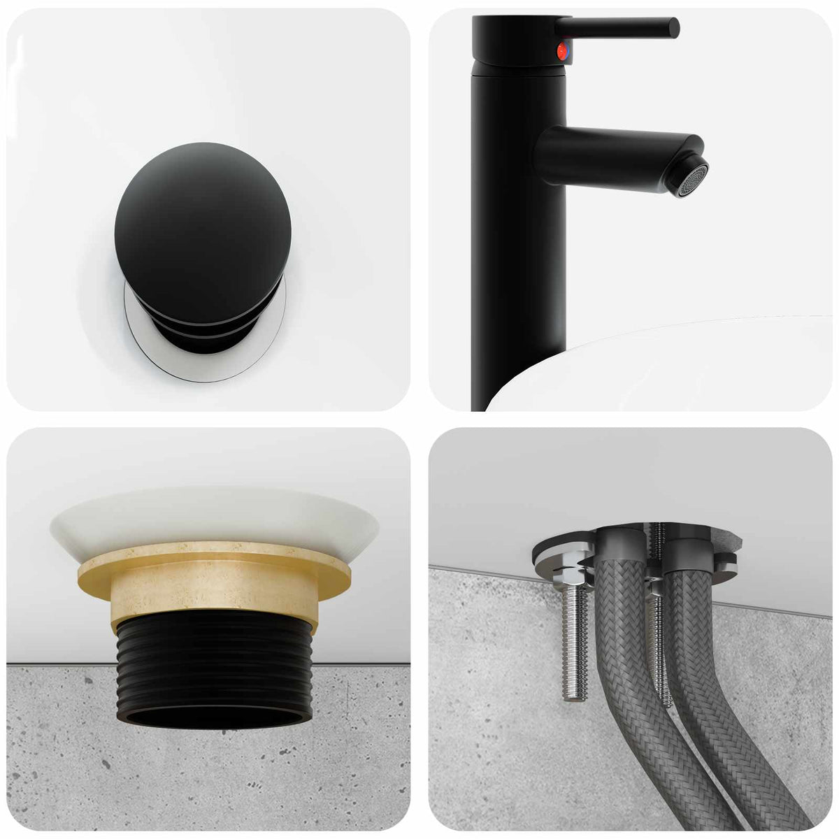 Set di Armadi da Bagno 5 pz Grigio Cemento Legno ingegnerizzato | homemem39