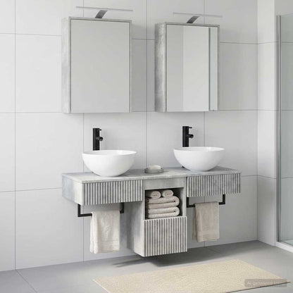 Set di Armadi da Bagno 5 pz Grigio Cemento Legno ingegnerizzato | homemem39