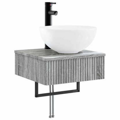 Set di Armadi da Bagno 5 pz Sonoma grigio Legno ingegnerizzato