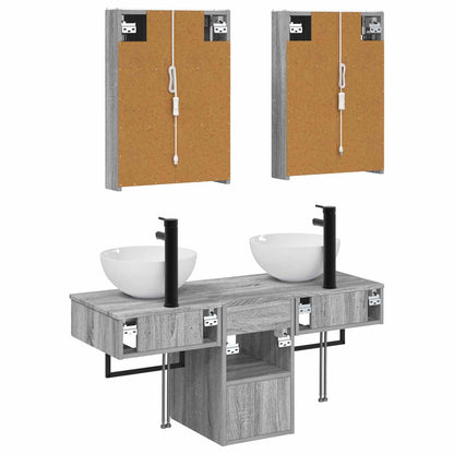Set di Armadi da Bagno 5 pz Sonoma grigio Legno ingegnerizzato | homemem39