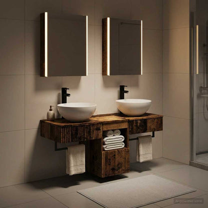 Set di Armadi da Bagno 5 pz Legno antico Legno ingegnerizzato
