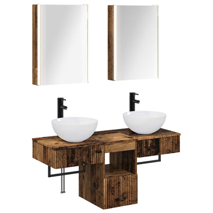 Set di Armadi da Bagno 5 pz Legno antico Legno ingegnerizzato