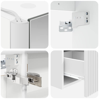 Set di Armadi da Bagno 4 pz Bianco Legno ingegnerizzato | homemem39