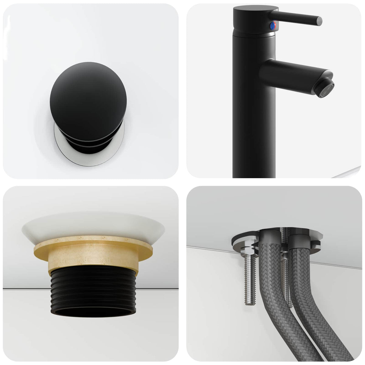 Set di Armadi da Bagno 4 pz Bianco Legno ingegnerizzato | homemem39