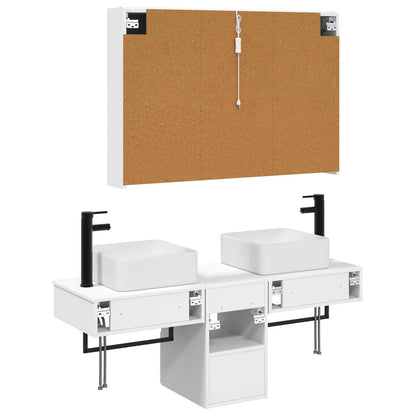 Set di Armadi da Bagno 4 pz Bianco Legno ingegnerizzato | homemem39