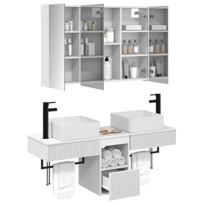 Set di Armadi da Bagno 4 pz Bianco Legno ingegnerizzato | homemem39